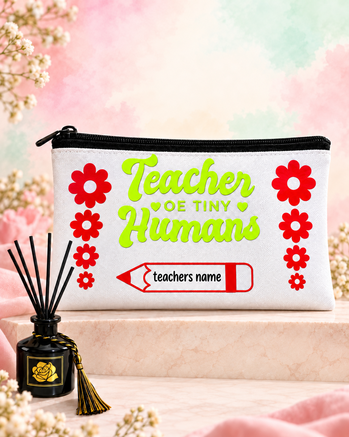 Personalised Teacher Appreciation Gift Set – Pencil Case & Scented Reed Diffuser