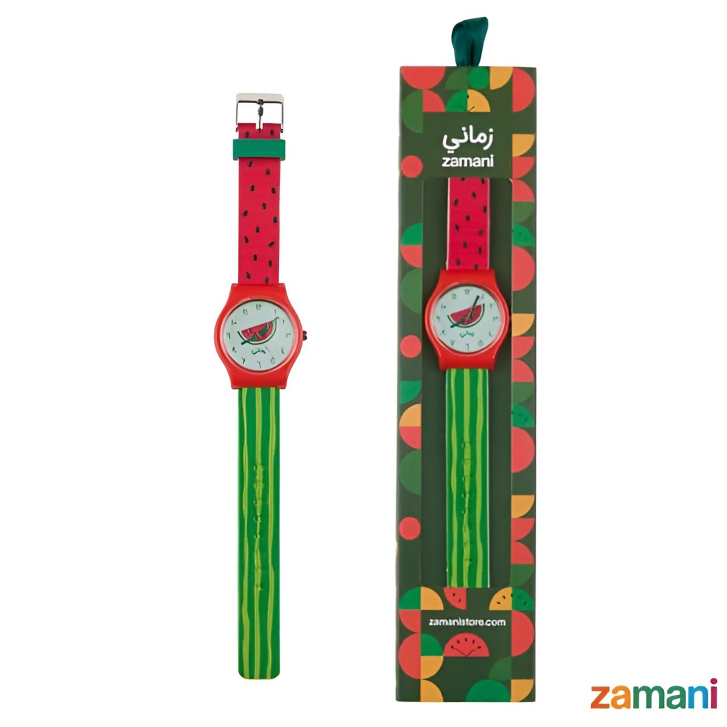Zamani Watermelon Watch- Watch for kids with Arabic Numbers